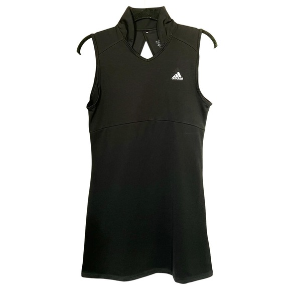 Adidas‎ Dress Teens L Black Sleeveless Sport Tennis Golf Zip Pocket Recycled - Picture 1 of 10